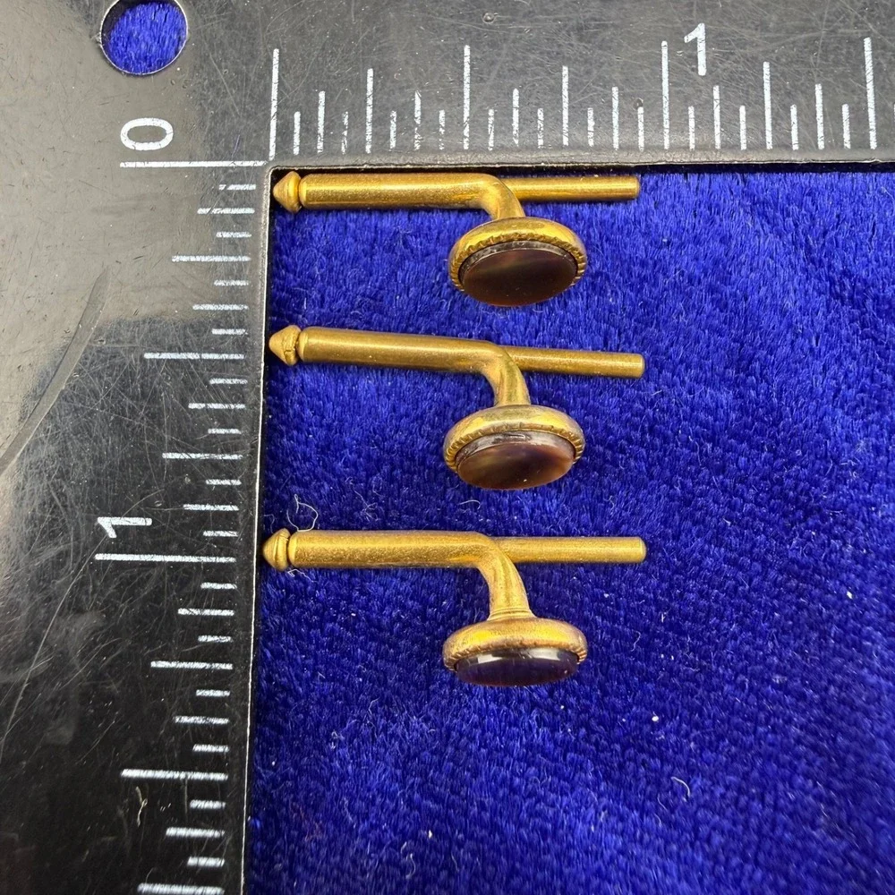 Vintage Cufflinks Abalone Gold Tone